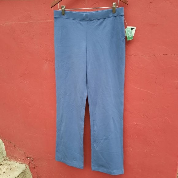 LL Bean Perfect Fit Bootcut Pant Long Tall Stretch NEW Travel Lounge Blue Med - Picture 7 of 11